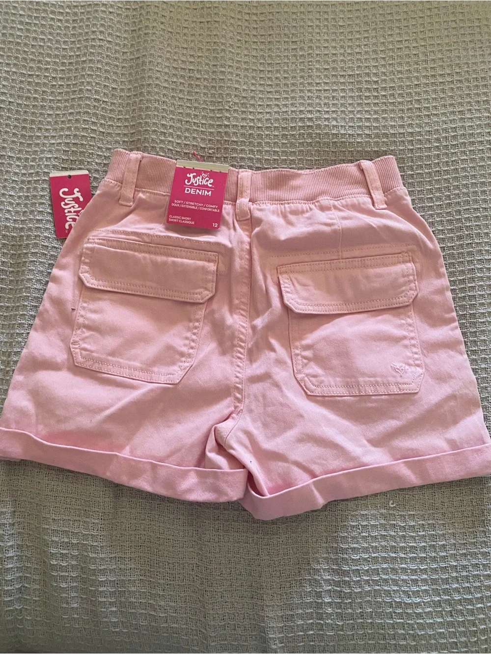 Justice Pink Casual Cargo Bermuda Shorts